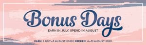 2020 Bonus Days