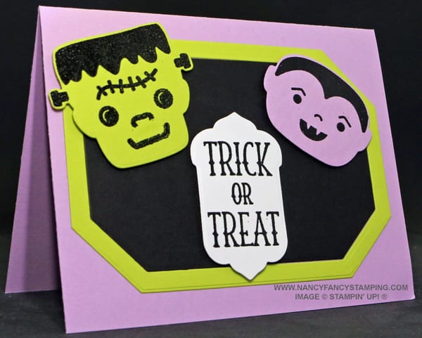 A sweet and simple handmade Halloween card featuring the quick and easy technique of creating layers with nesting dies.