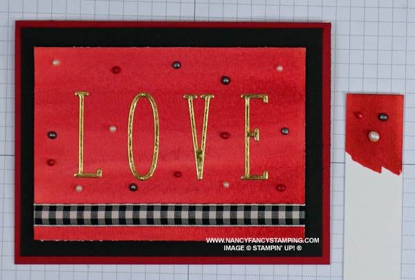 Love Card Front with Pearalized Enamel Effects Basics with test strip
