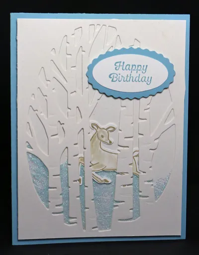 Make two cards from one design like this charming winter card with birch trees and a deer. Make two cards from one design like this charming winter card with birch trees and a deer.