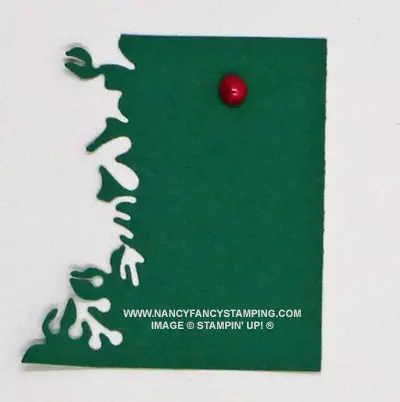 A drop of Real Red Pearilized Enamel Effects on a scrap of Shaded Spruce Cardstock