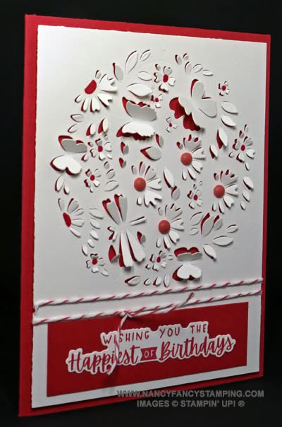 Nancy Fancy Stamping Birthday Club Sample Charming Sentiments Happy Birthday Card